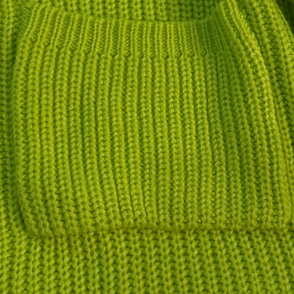 Sweet & Sinful Neon Green Distressed Knit Sweater XL  Cutout Oversized Pullover - Picture 6 of 6